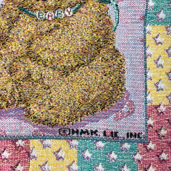 VTG Baby Teddy Bear Nursery Tapestry Throw Blanket Red Calliope 35”x47” Pastel - Picture 5 of 7